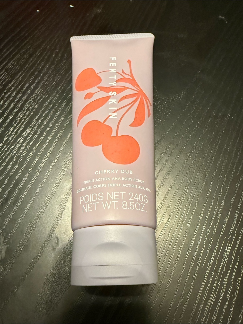 Fenty Skin Cherry Dub Body Scrub - Coral on Light Pink